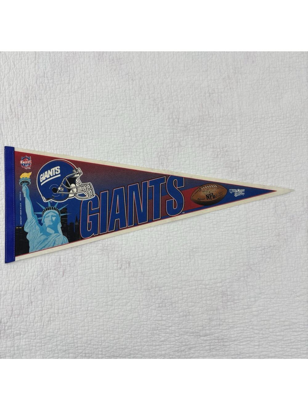 Vintage New York Giants Pennants 30” NFL Football Wincraft made in USA.